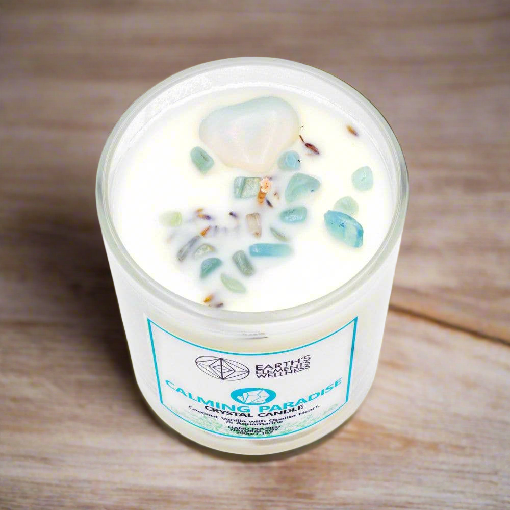 Crystal Candle, Calming Paradise -