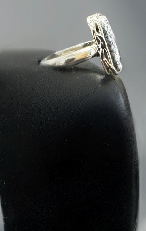 Rare Dendritic Agate Ring – Sterling Silver Size 6